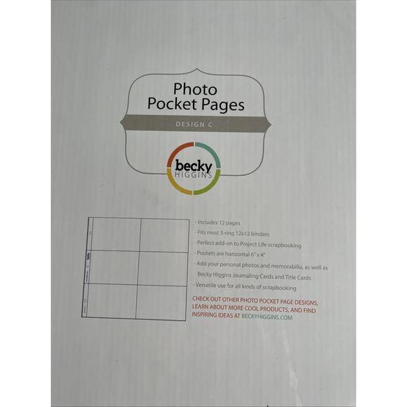 Becky Higgins Project Life Lot 48 Pocket Pages C D Page Protectors Clear 12x12 - Picture 5 of 5